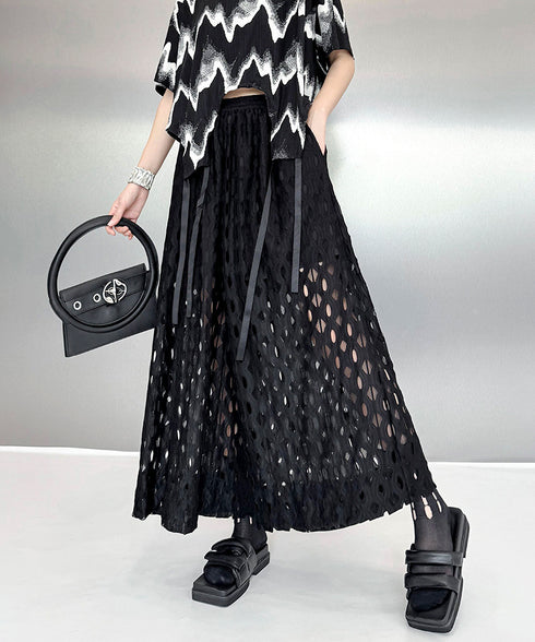Cut-out Wide Pants